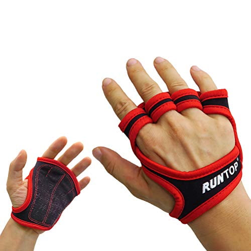 RUNTOP Workout Gloves Fitness Crossfit WODS Gym Yoga Exercise Grip Pads Weight Lifting Powerlifting Training Anti-Slip Barehand Strong Grips Palm Protect Men Women 